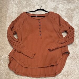 FP Movement by Free People Terracotta Long Sleeve Top